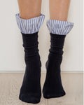 Lauren Pinstripe Cuff Socks