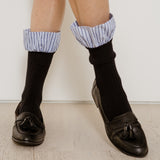 Lauren Pinstripe Cuff Socks