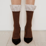 Lauren Pinstripe Cuff Socks