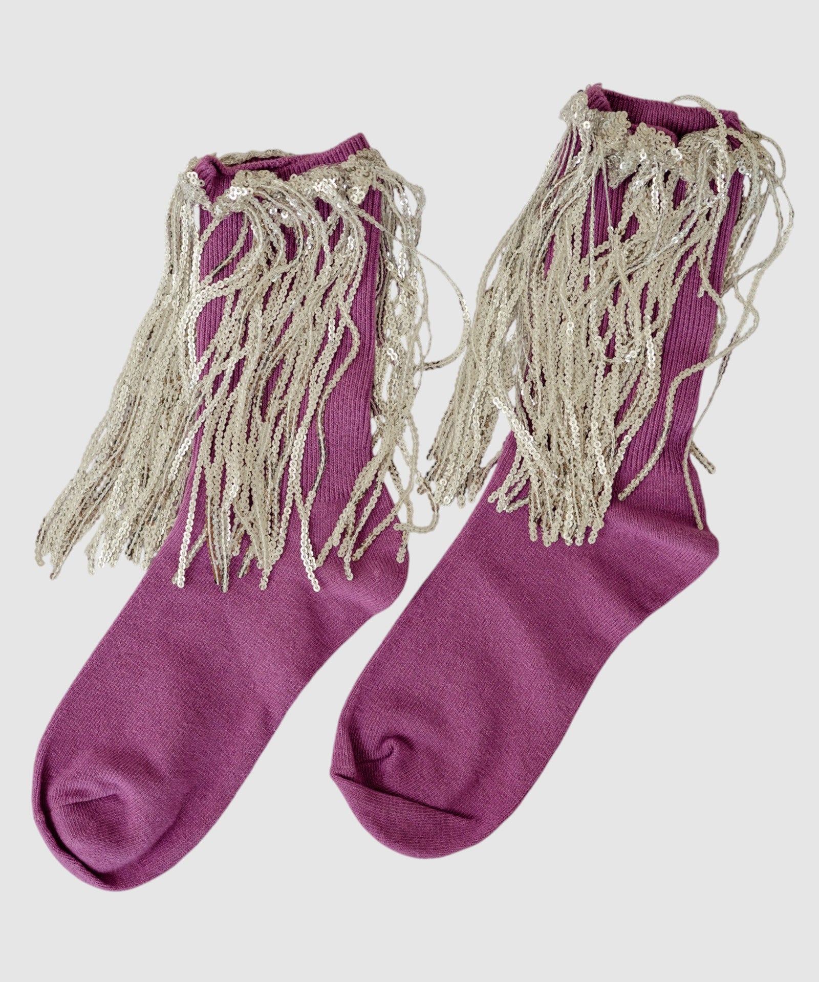 Bowie Cotton Socks With Glitter Fringe
