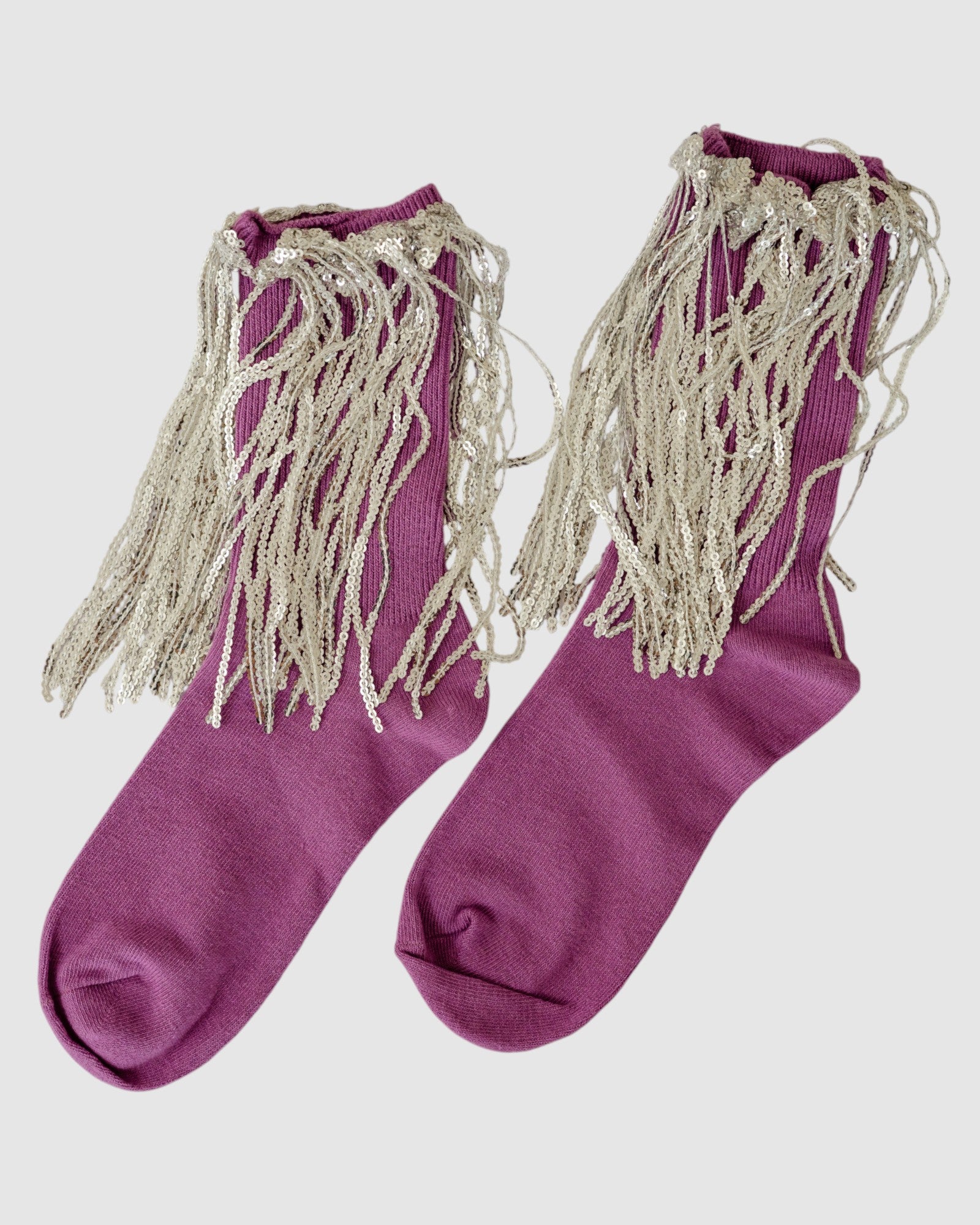 Bowie Cotton Socks With Glitter Fringe