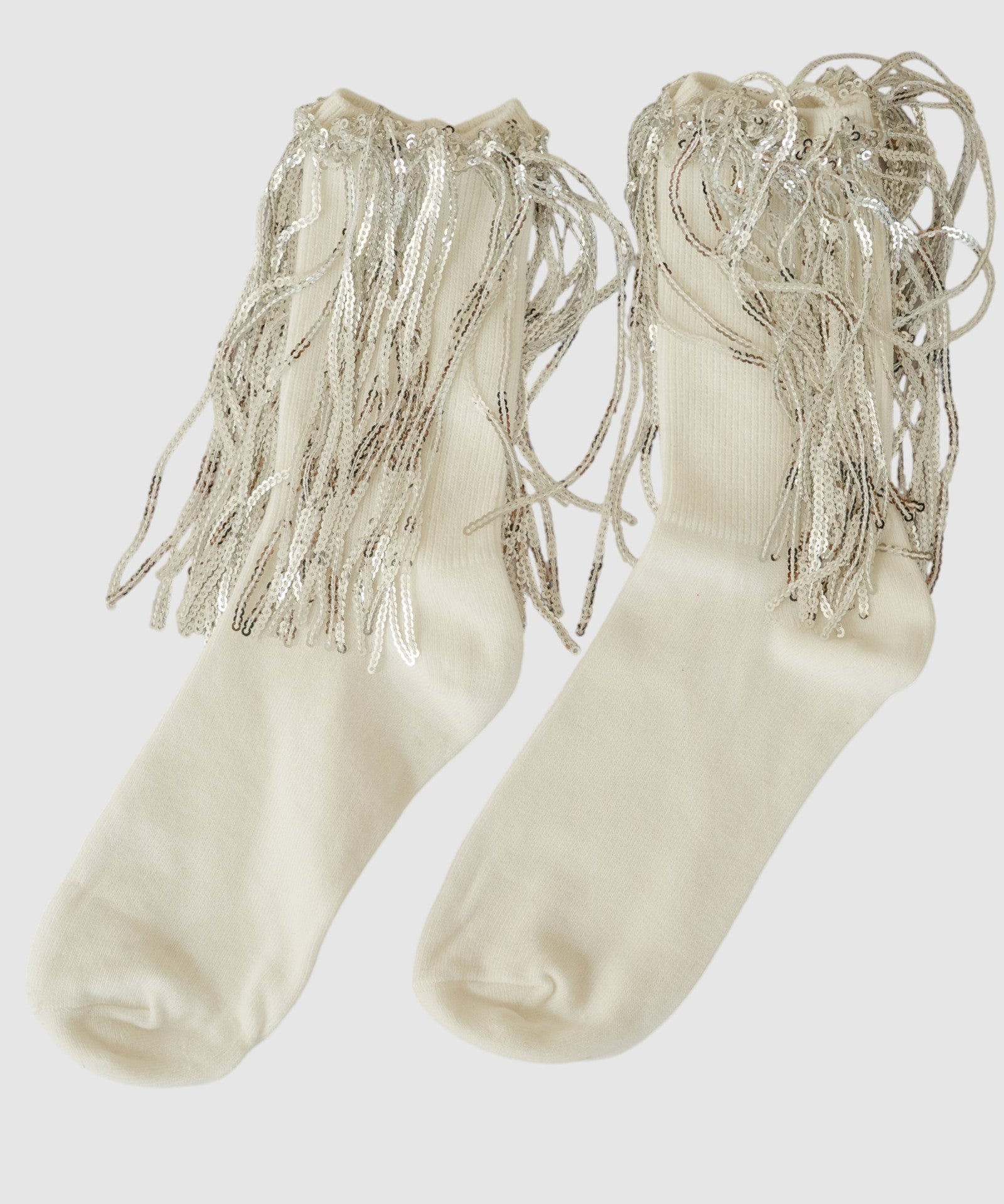 Bowie Cotton Socks With Glitter Fringe