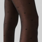 Le Dot Sheer Tights - Black