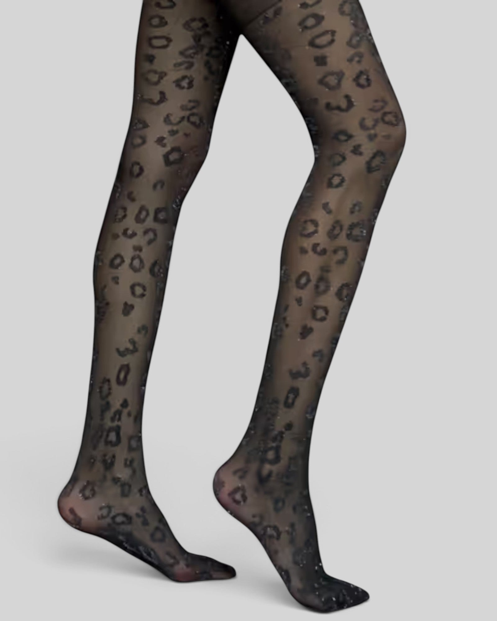 Metallic Leopard Premium Jacquard Tights