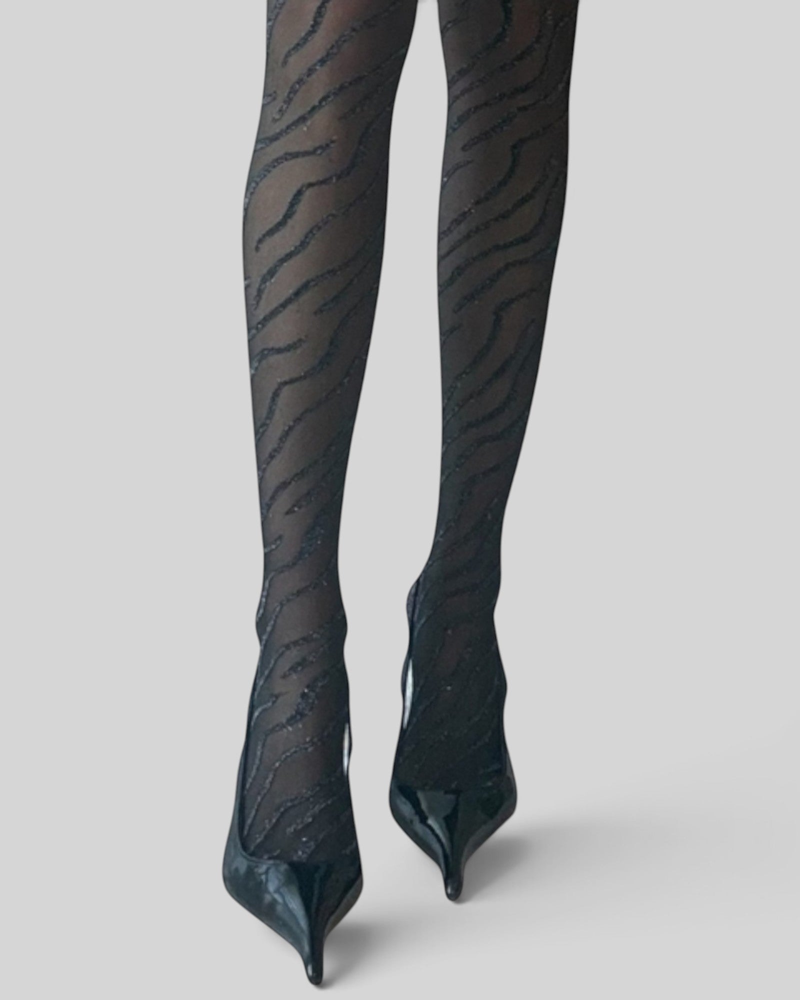 Metallic Zebra Premium Jacquard Tights