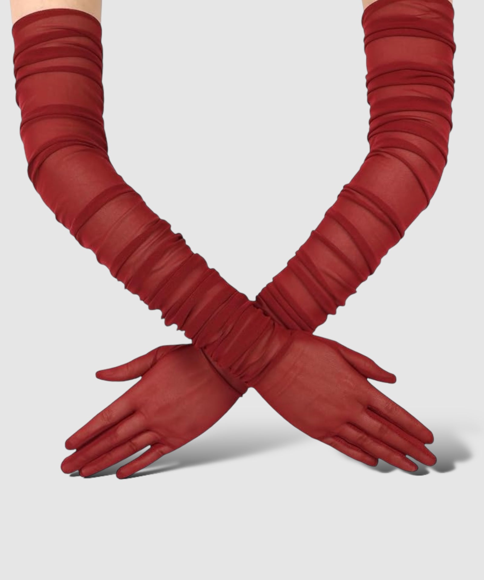 Ariana Ruched Mesh Opera Glove