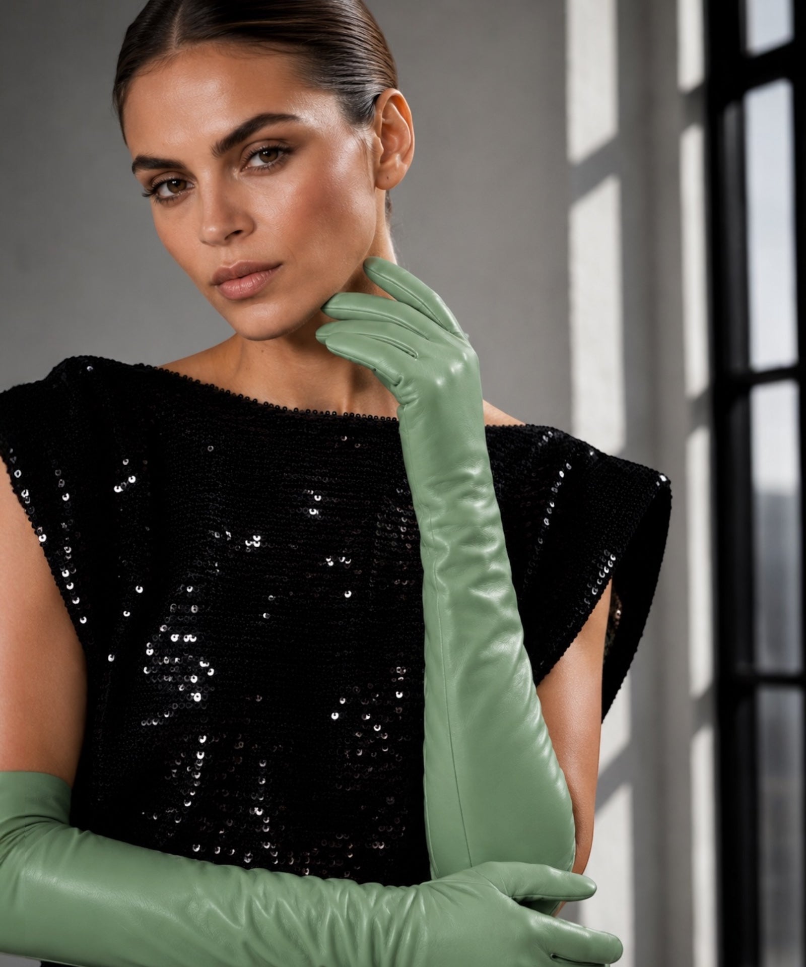 Milana Opera-Length Leather Gloves