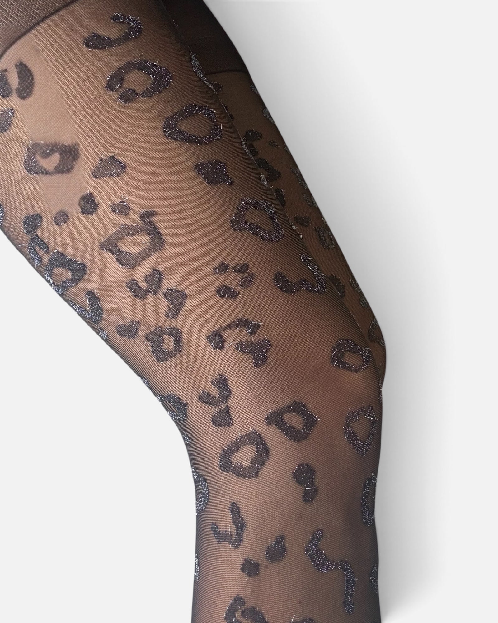 Metallic Leopard Premium Jacquard Tights