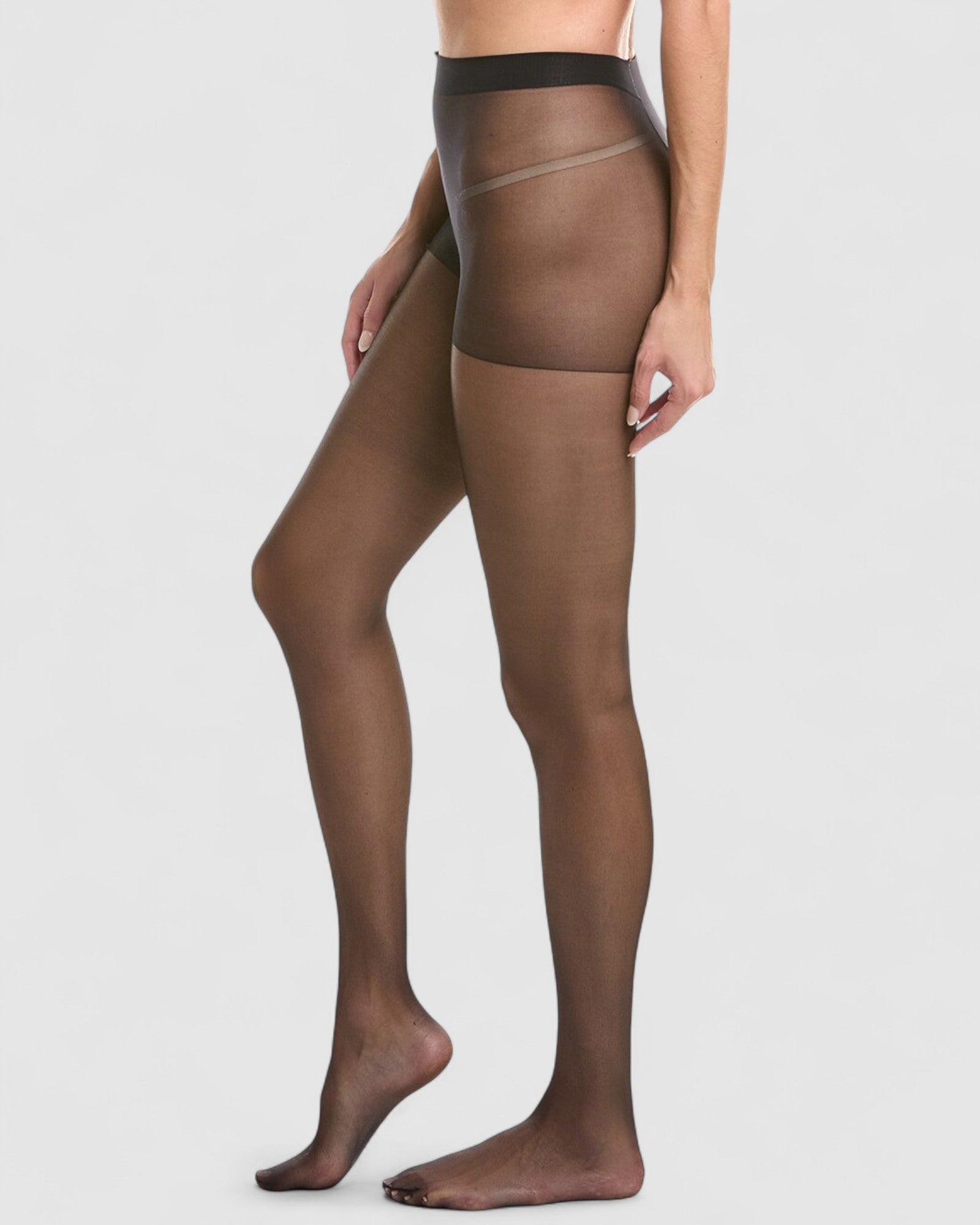 15 Denier Silky Slimming Sheer Tights Pack Black High Heel