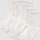Premium Cotton Frill Edge Socks- 5 Pack