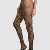 Floral Jacquard Sheer Tights