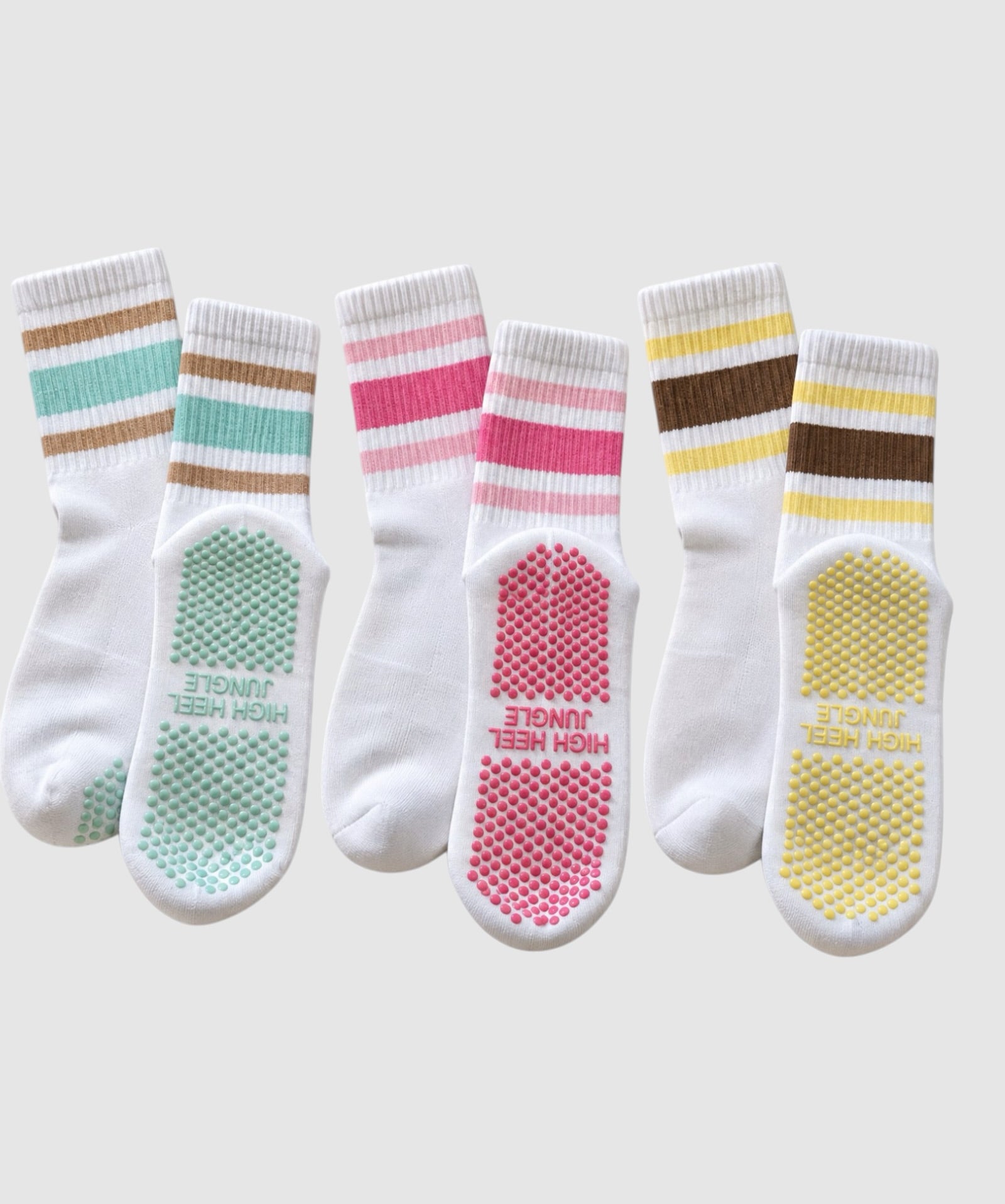 Riviera Club Premium Pilates Grip Socks – 3 Pack