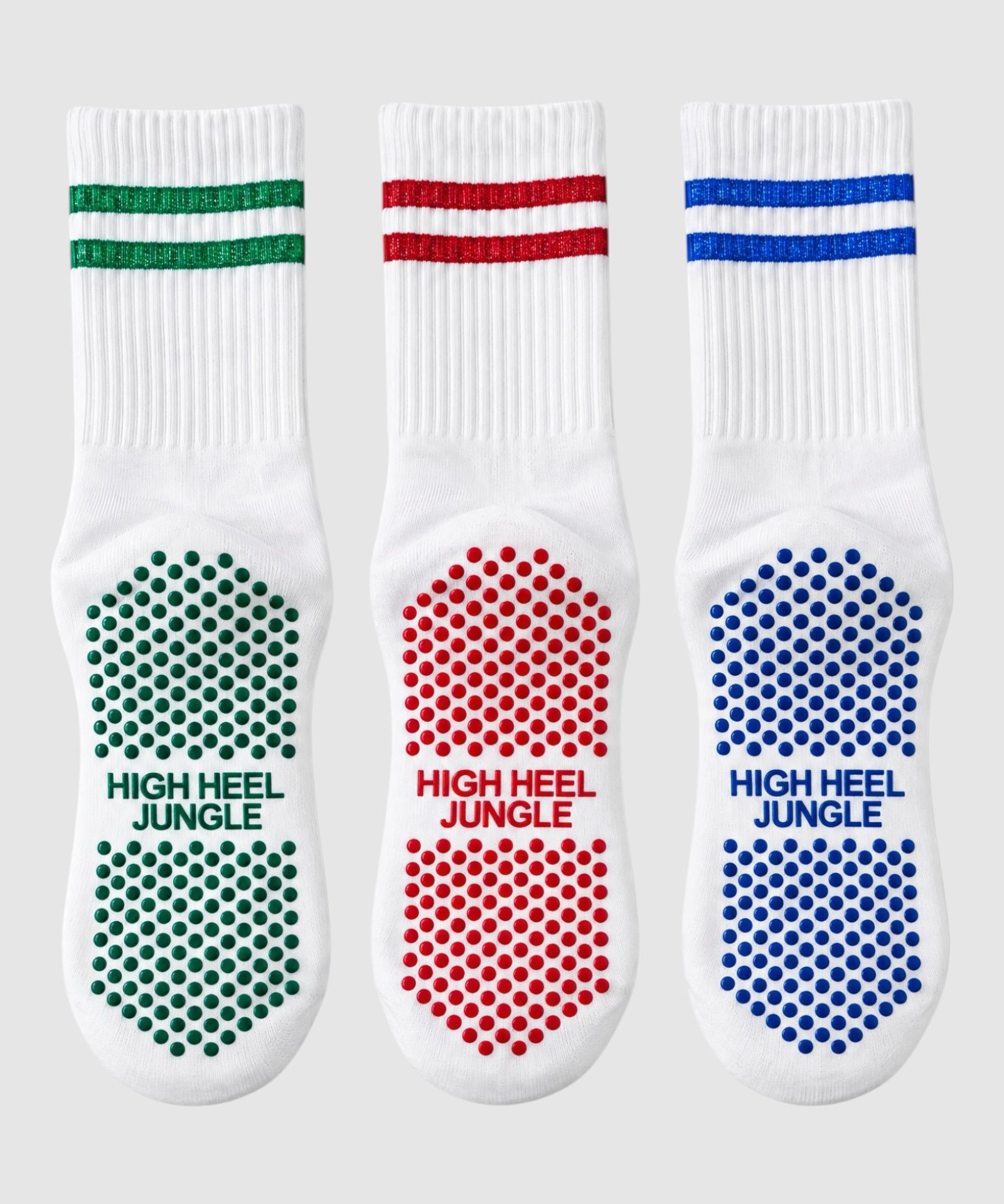 Varsity Grip Premium Pilates Socks – Metallic Classico 3 Pack