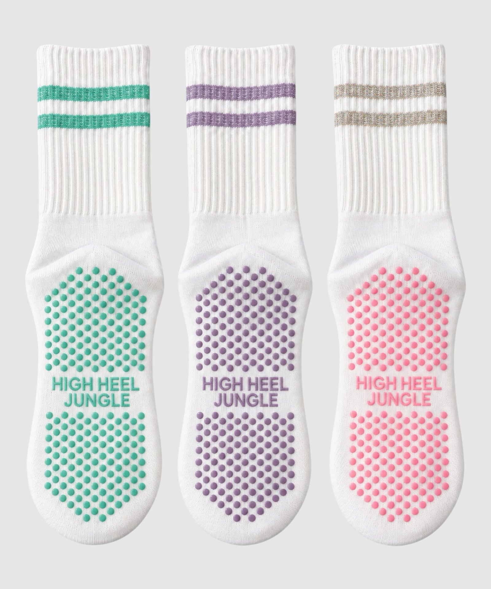 Varsity Grip Premium Pilates Socks – Gelato Metallic 3 Pack