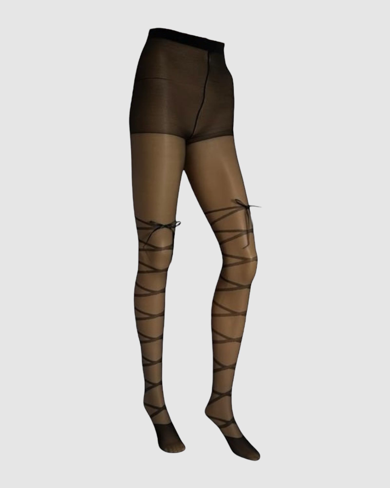Satin Bow Lace Up  Tights