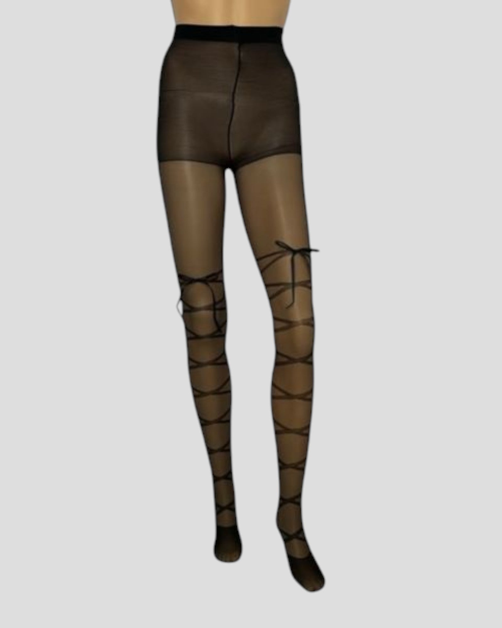 Satin Bow Lace Up  Tights