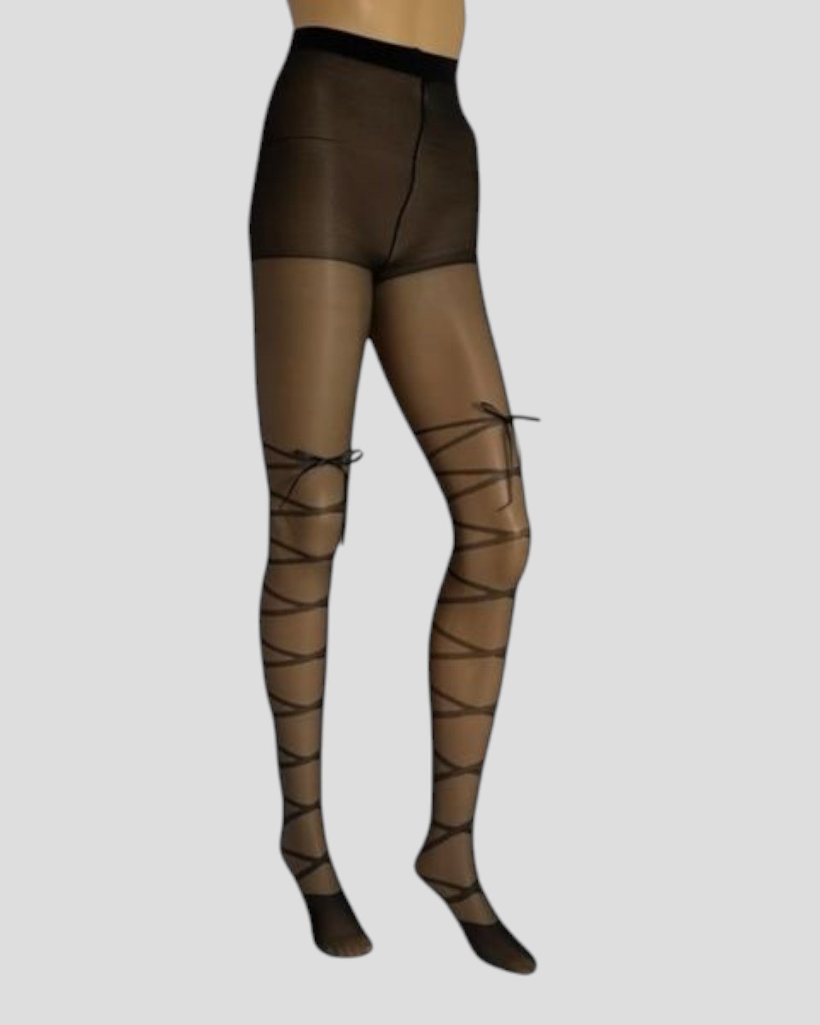 Satin Bow Lace Up  Tights