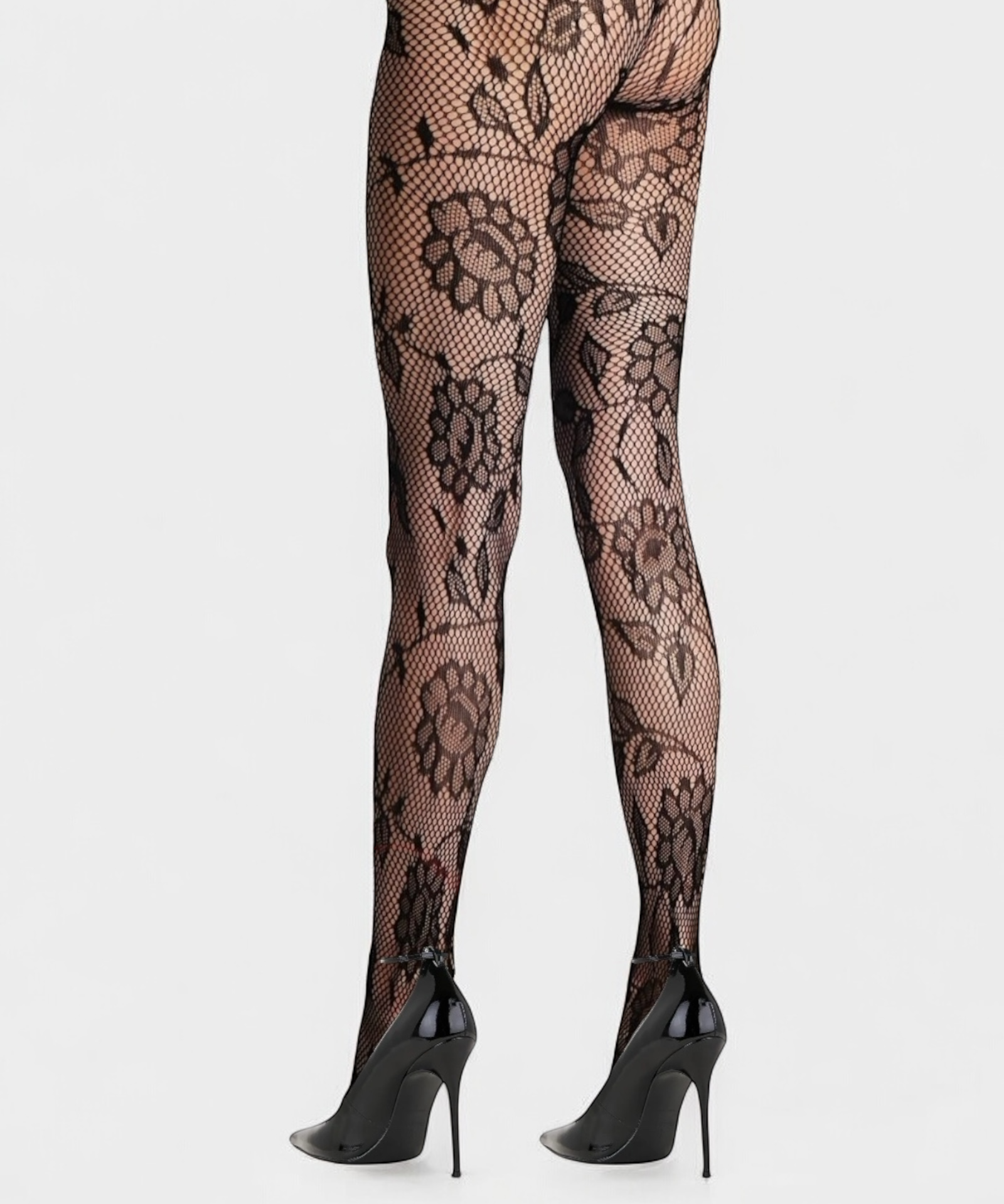 Shadow Bloom Floral Fishnet Tights