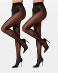 15 Denier Glazed Finish Tights- Luminous 2 pack