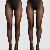 15 Denier Glazed Finish Tights- Luminous 2 pack
