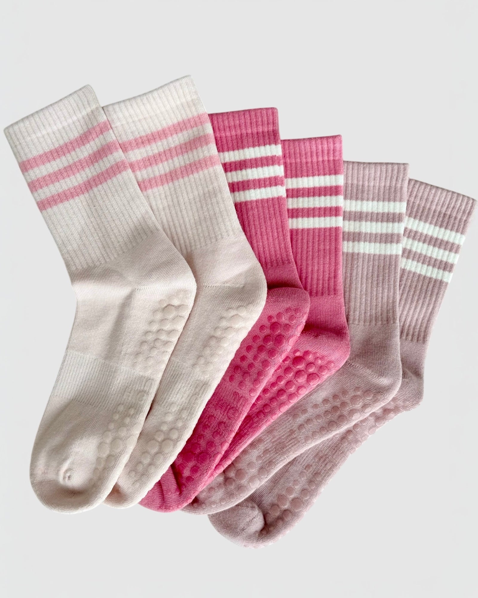 Varsity Premium Cotton Pilates Yoga Grip Socks - 3 Pack Nostalgia