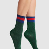 Varsity Lurex 3/4 Socks - Green