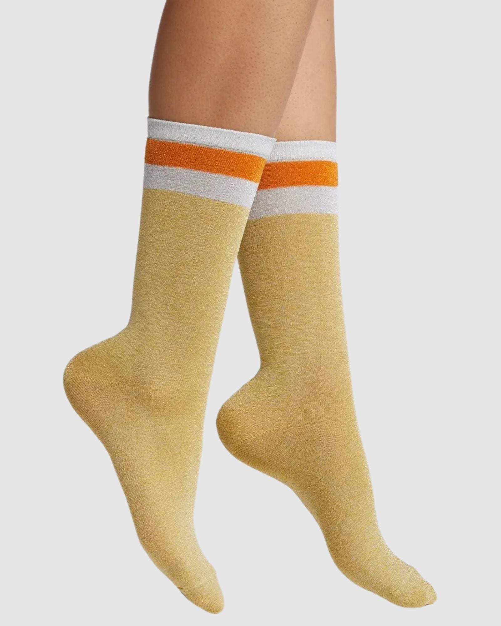 Varsity Lurex 3/4 Socks - Gold