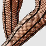 Strobed Glitter Fishnet Tights
