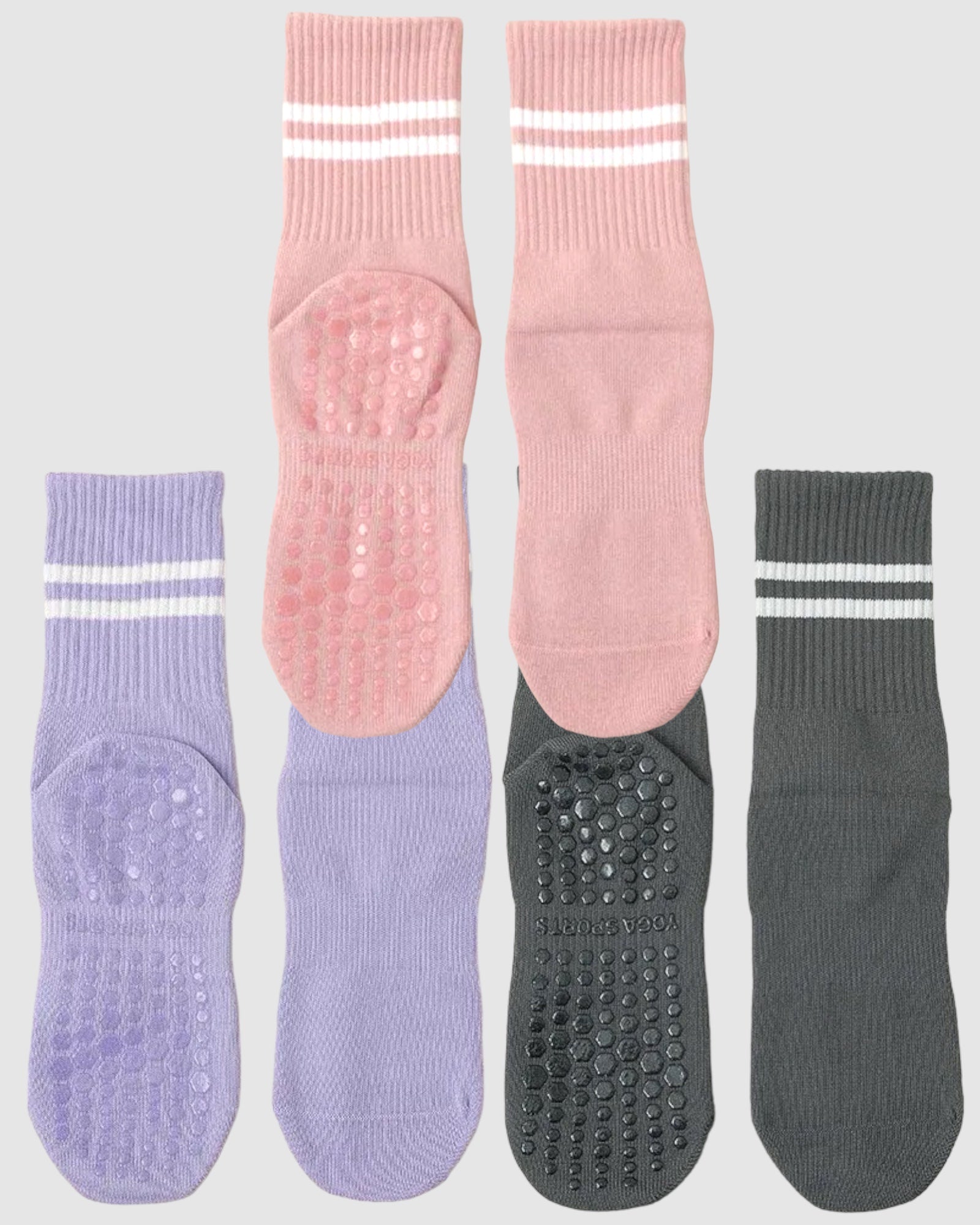 Varsity Pilates Yoga Grip Socks - 3 Pack