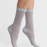 Beam Ribbed Lurex Cotton Sock