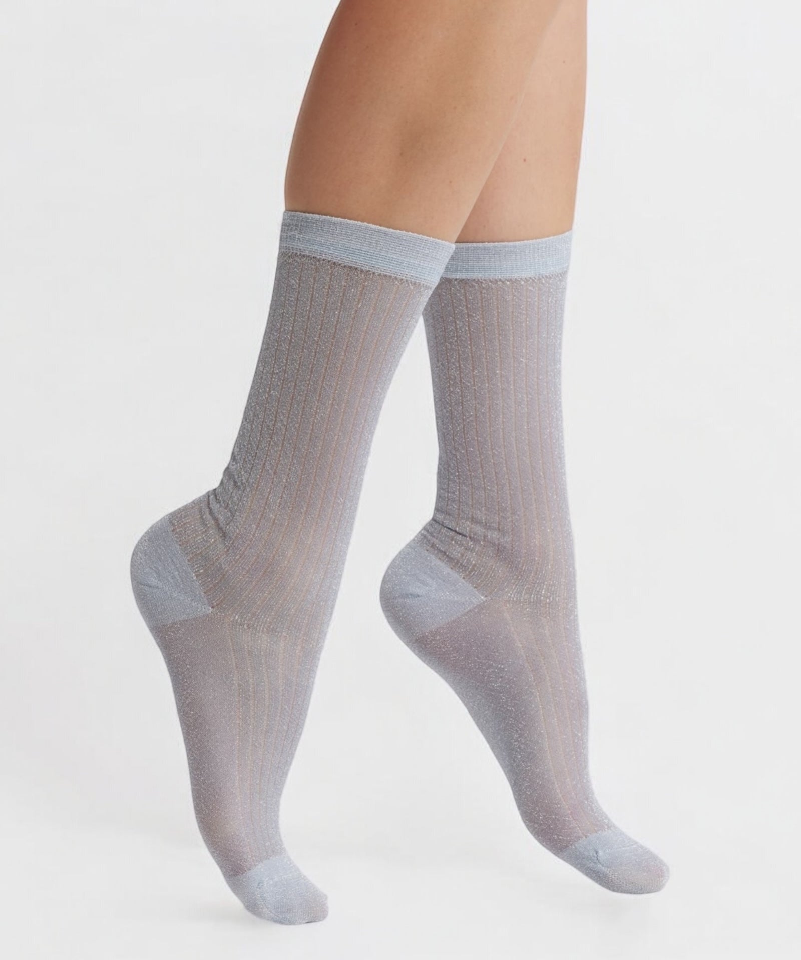 Beam Ribbed Lurex Cotton Sock