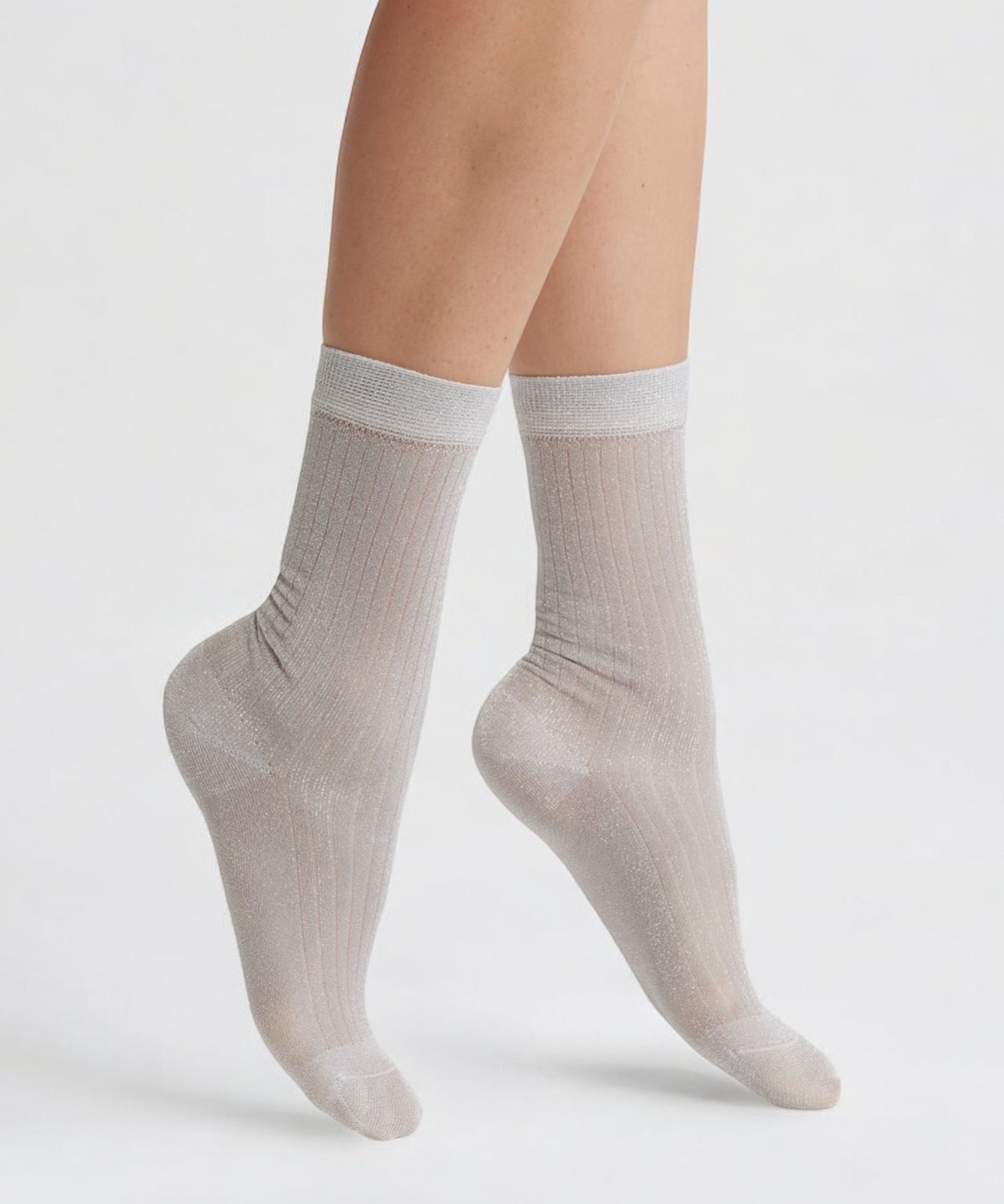 Beam Ribbed Lurex Cotton Sock