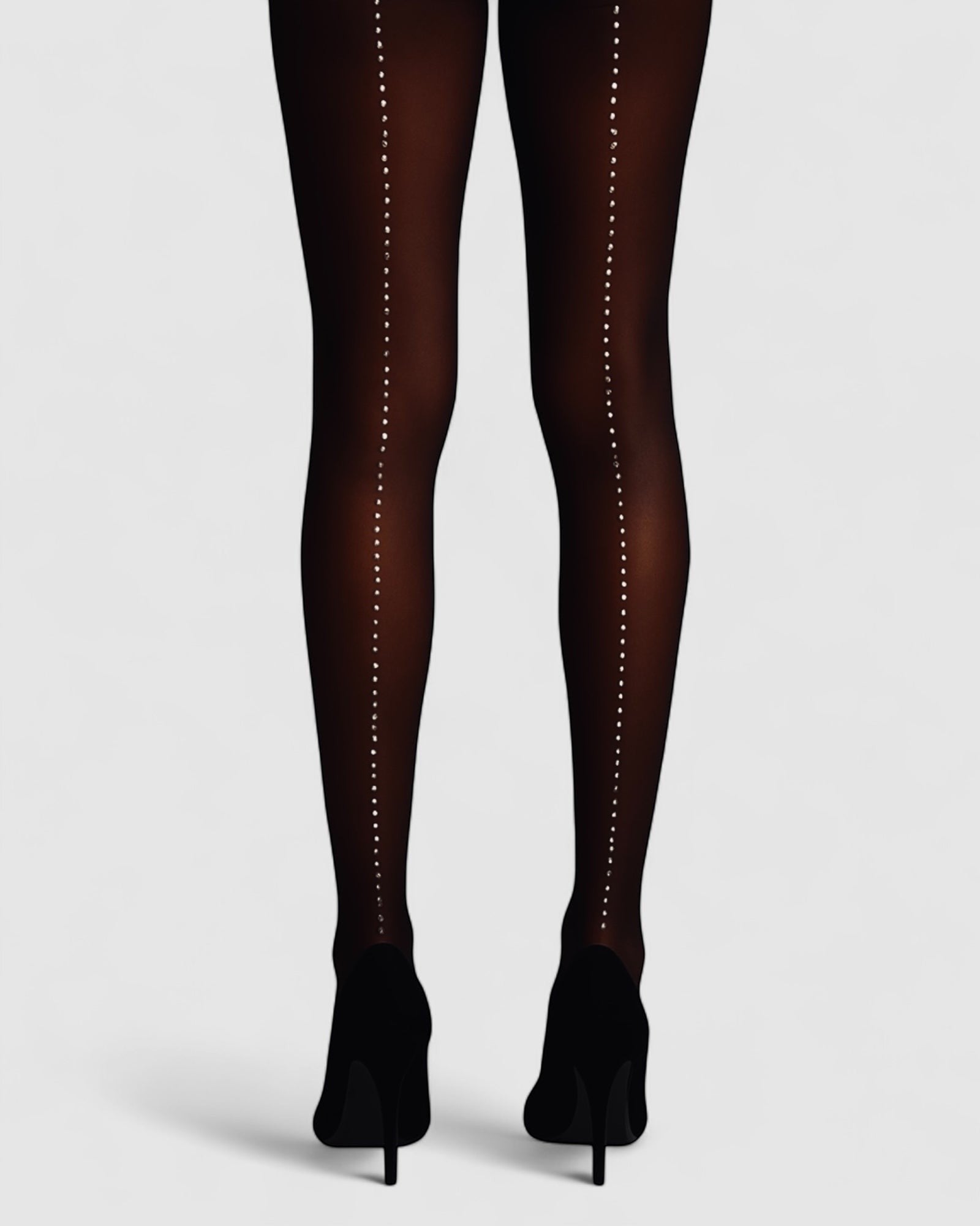 Satellite Crystal Back Seam Opaque Tights