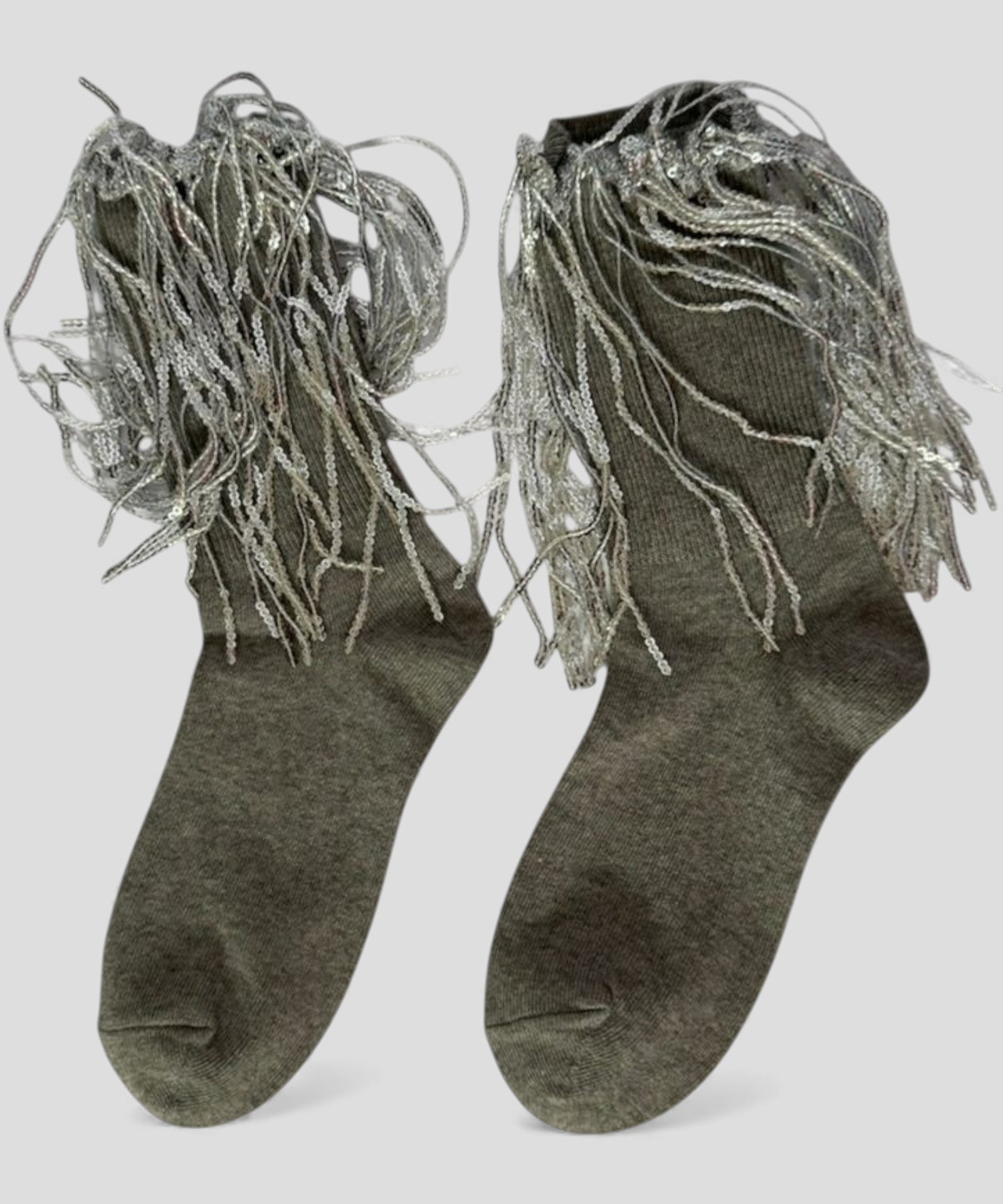 Bowie Cotton Socks With Glitter Fringe