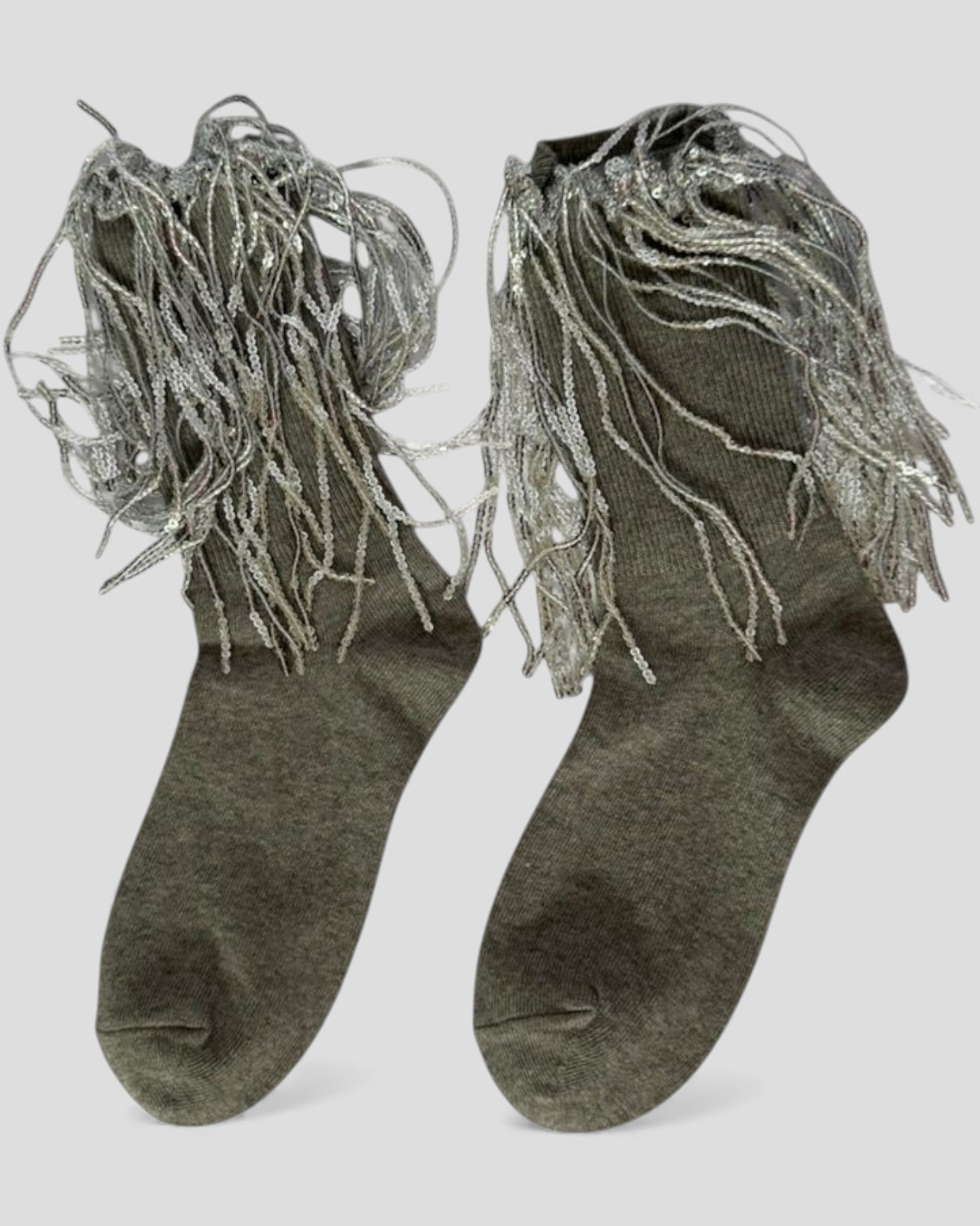 Bowie Cotton Socks With Glitter Fringe