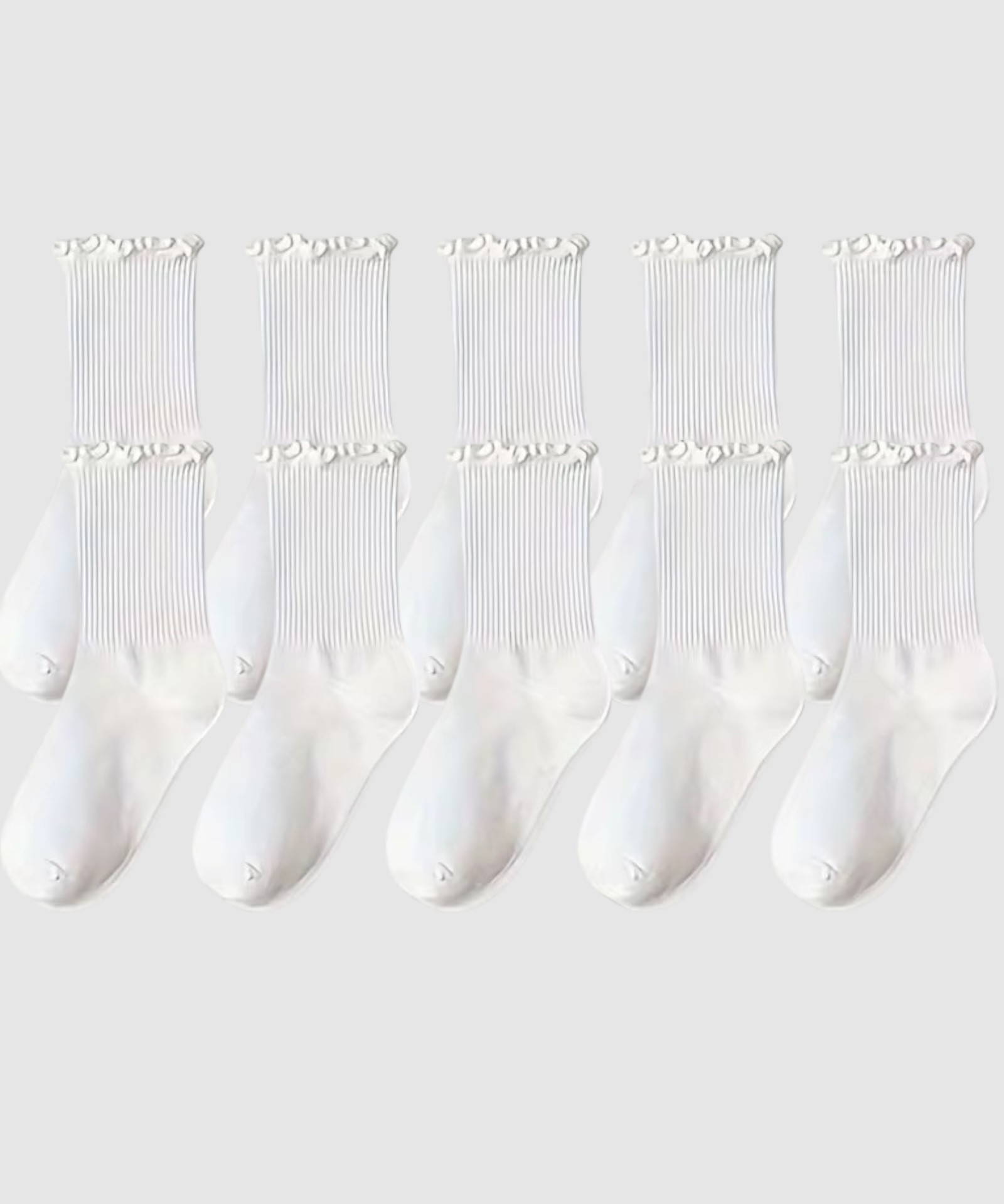 Premium Cotton Frill Edge Socks- 5 Pack