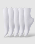 Premium Cotton Frill Edge Socks- 5 Pack