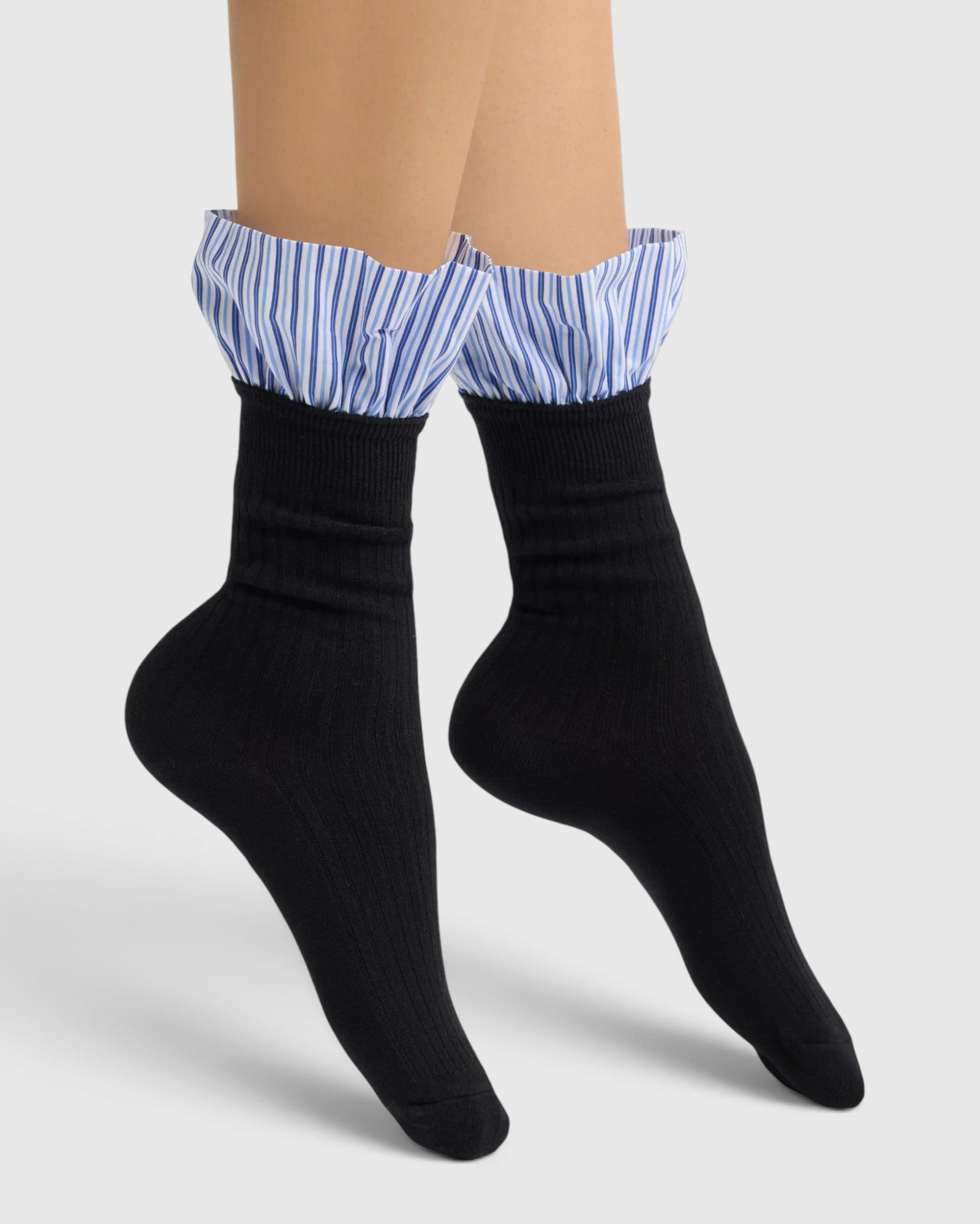Lauren Pinstripe Cuff Socks