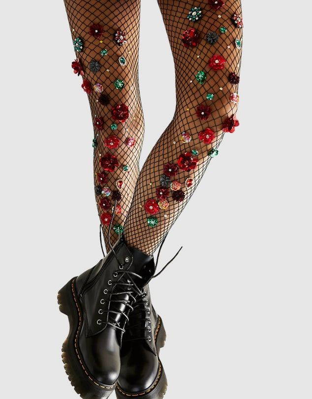 Bed of Roses Fishnet Tights