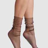Pastel Pearl Sock – Black