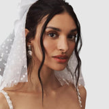 Mini Heart Bow Veil - Ivory