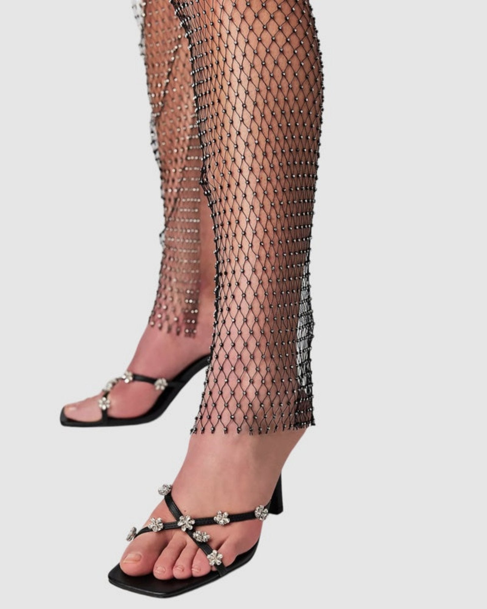 Chained Down Crystal Mesh Pants