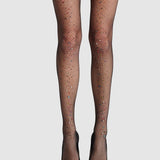 Glitter Fishnet Tights - Black