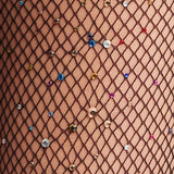 Glitter Fishnet Tights - Black