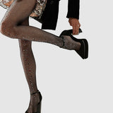 Glitter Fishnet Tights - Black