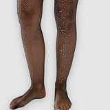 Glitter Fishnet Tights - Black