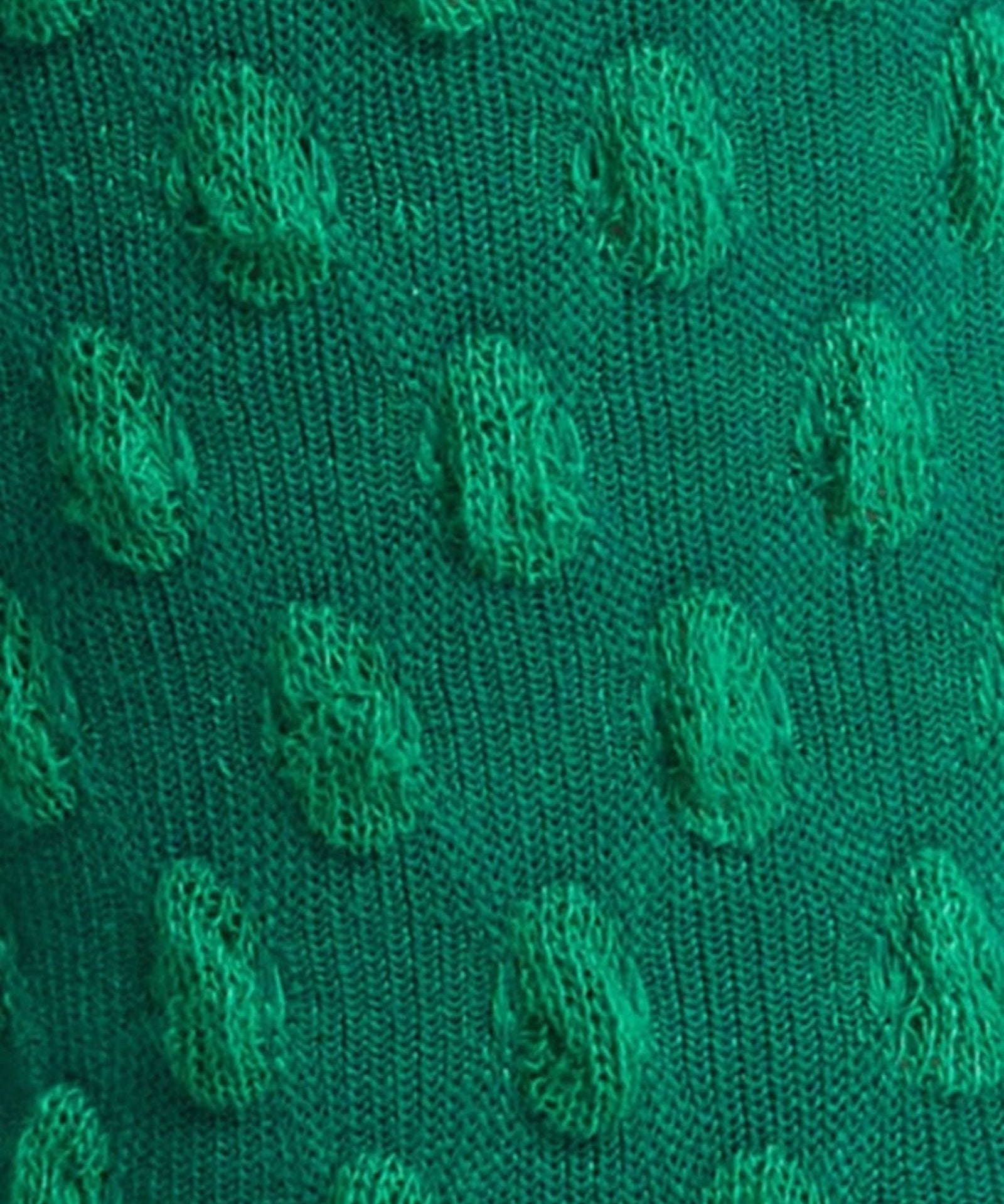Waffle Combed Cotton Socks - Kelly Green