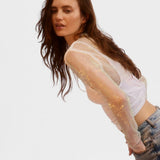 Siren Mesh Bolero - White