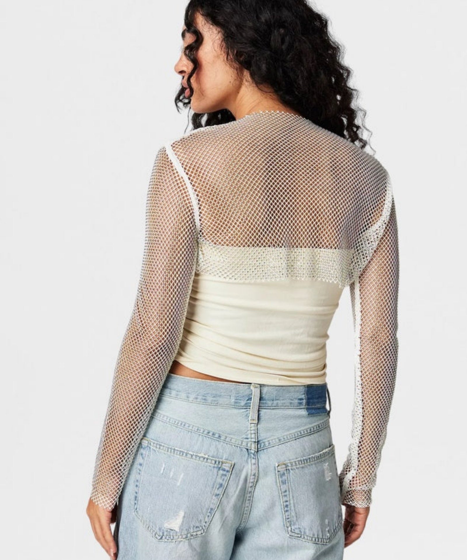 Siren Mesh Bolero - White