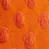 Waffle Combed Cotton Socks - Orange